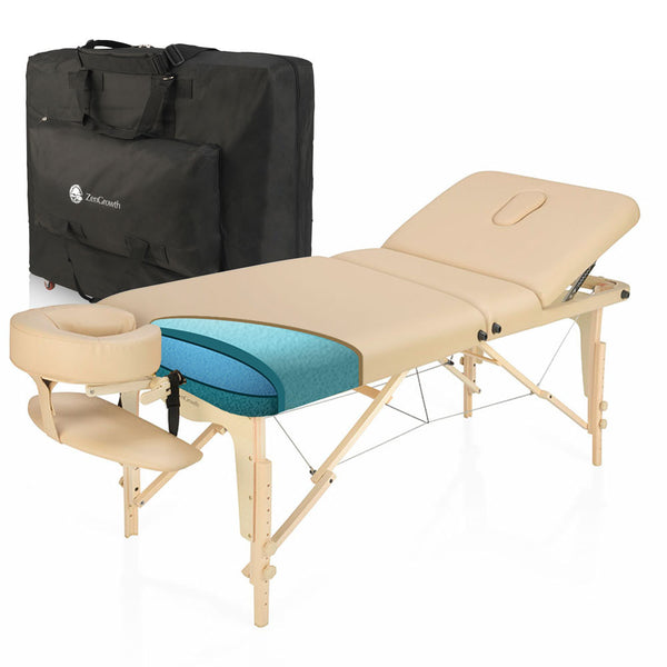 Tweedekans ZENGROWTH Inklapbare Massagetafel Nimman Beige 71cm