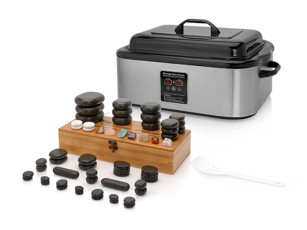 Hotstoneset 17l heater met display + 60 stenen