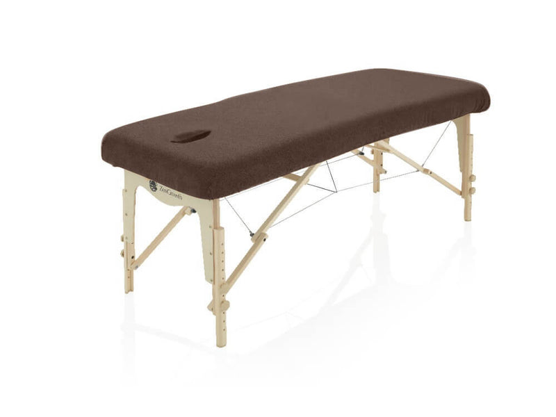 Badstof Hoeslaken Massagetafel Chocoladebruin met uitsparing