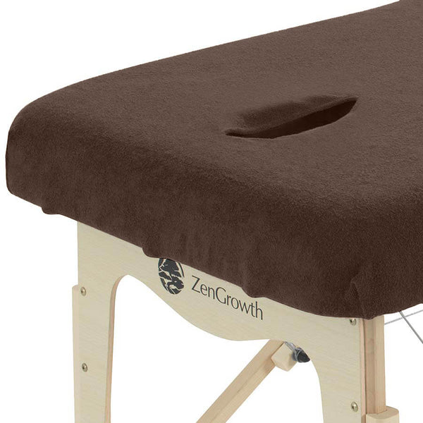 Badstof Hoeslaken Massagetafel Chocoladebruin met uitsparing