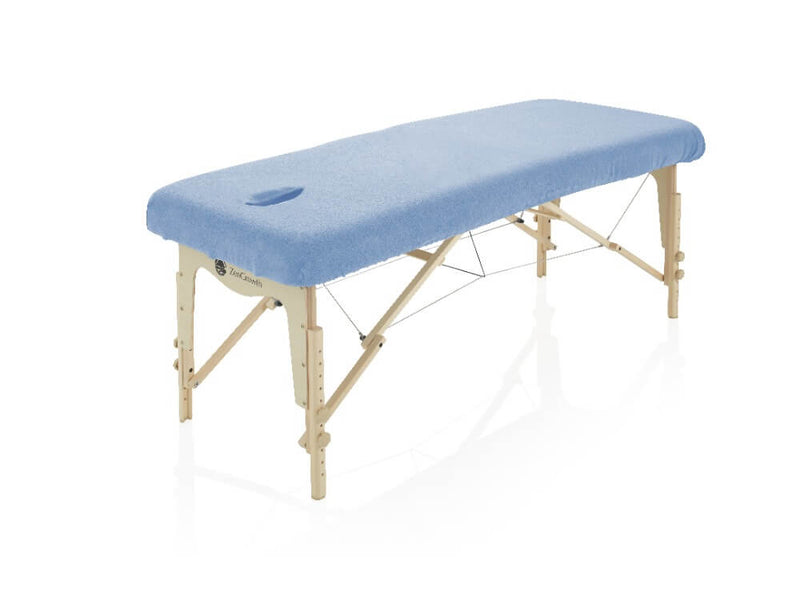 Badstof Hoeslaken Massagetafel Lichtblauw met Uitsparing