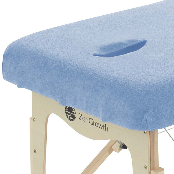 Badstof Hoeslaken Massagetafel Lichtblauw met Uitsparing